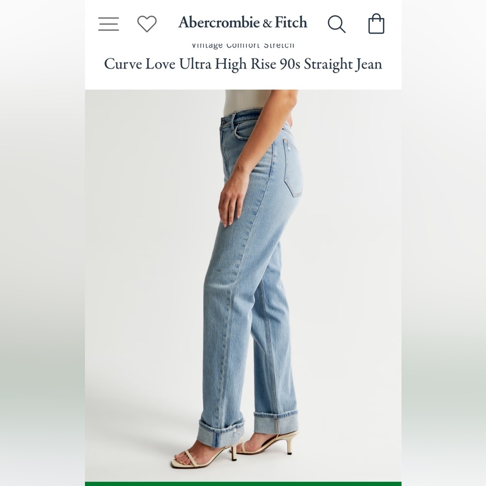 Abercrombie & Fitch Light Blue High Rise 90s Straight Jeans